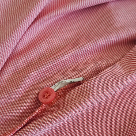 Callaway Polo Shirt Mens XL Coral Marled Stripes Buttons Performance SS Opti Dri - Picture 10 of 11